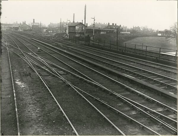 Huntingdon station, taken looking North West from West side of Great Northern Railway main line