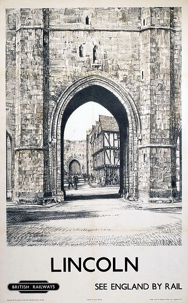 Lincoln - Exchequer Gate, BR (ER) poster, 1948-1965