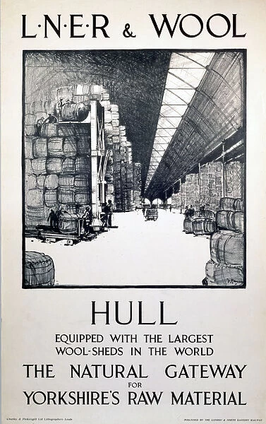 LNER poster. LNER & Wool - Hull by F H Maso
