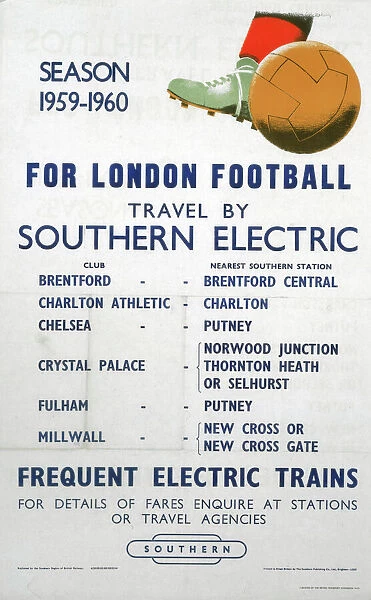 London Football, BR poster, 1959-1960
