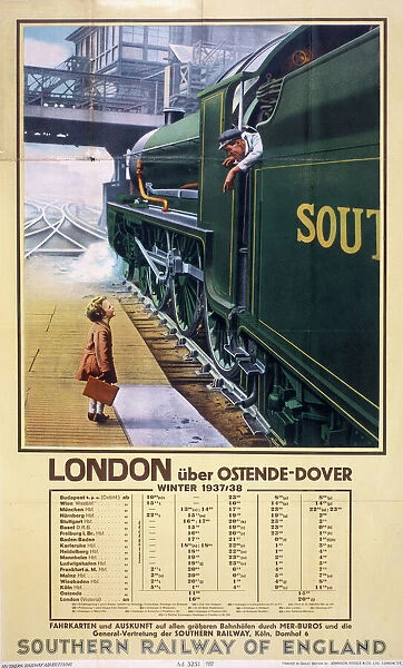 London via Ostende  /  Dover, German SR poster, 1937