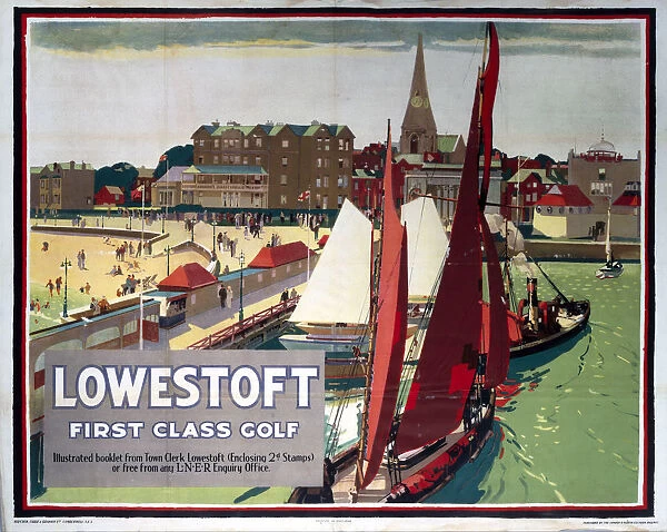 Lowestoft - First Class Golf, LNER poster, 1923-1947