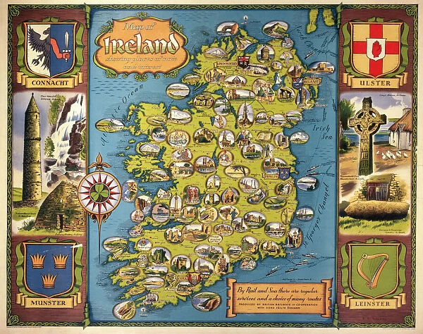 Map of Ireland, BR poster, c 1950s