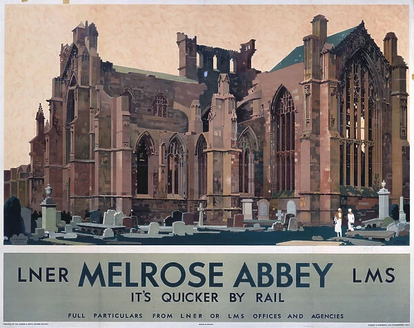 Melrose Abbey, LNER  /  LMS poster, 1923-1947