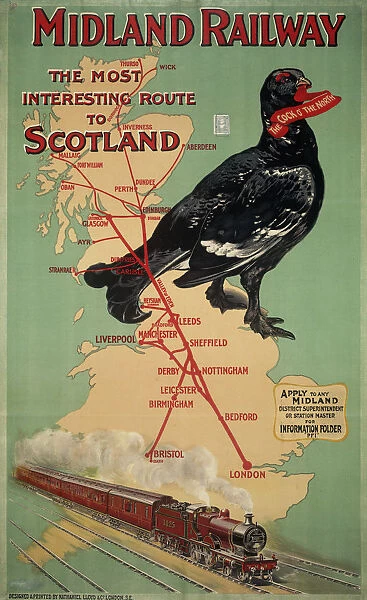 Midland Railway - The Most Interesting Route to Scotland, MR poster, 1907