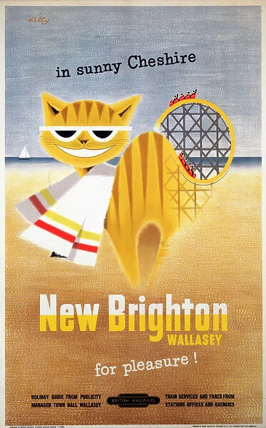 New Brighton, Wallasey, for Pleasure!, BR (LMR) poster, 1954