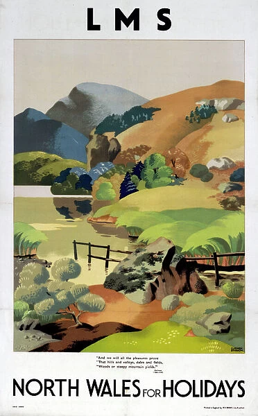 North Wales for Holidays, LMS poster, 1923-1947