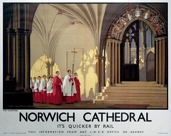 Norwich Cathedral, LNER poster, 1923-1947