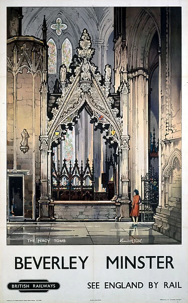 The Percy Tomb, Beverley Minster, BR poster, c 1960