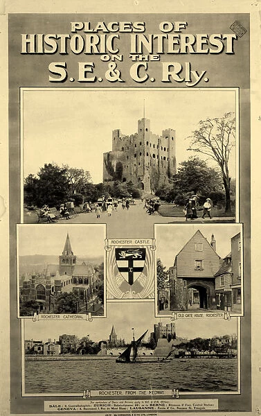 Places of Historic Interest, SE & CR poster, 1922
