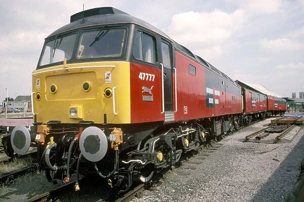 Post Office railcar number 47777 on the East Coast Main Line at York, by Chris Hogg, July 1994