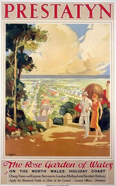 Prestatyn - The Rose Garden of Wales, LMS poster, 1923-1947