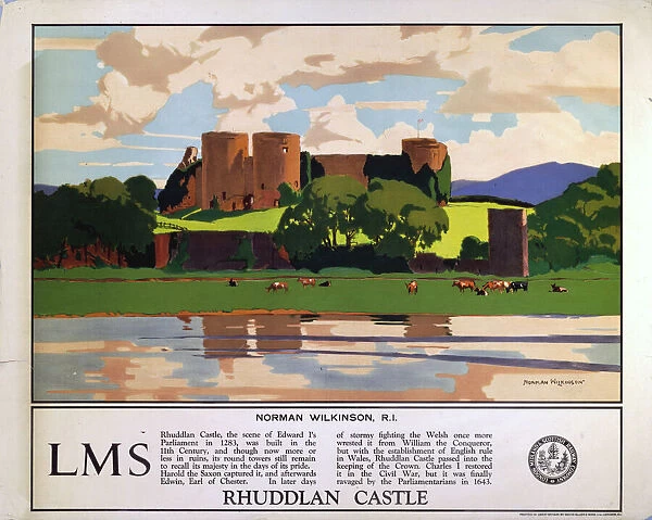 Rhuddlan Castle, LMS poster, 1929