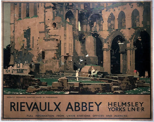 Rievaulx Abbey, Helmsley, Yorks, LNER poster, 1933