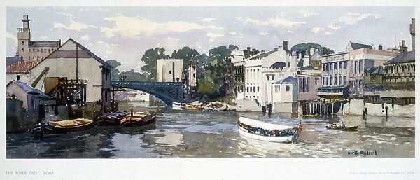 The River Ouse, York, BR(NER) carriage print, 1948-1965