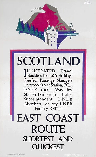 Scotland - East Coast Route, LNER poster, 1926
