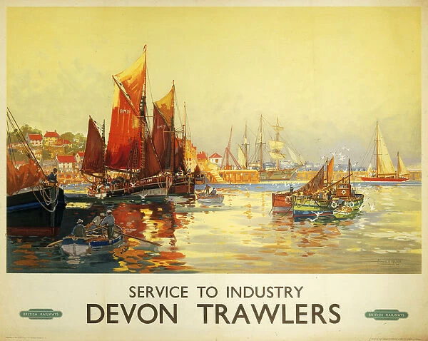 Service to Industry - Devon Trawlers, BR (WR) poster, c 1950