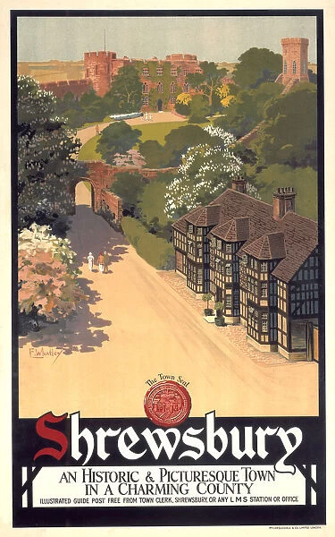 Shrewsbury, LMS poster, c 1920s