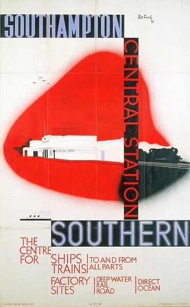 Southampton Central Station, SR poster, 1936