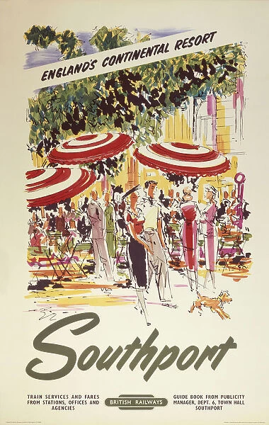 Southport, Englands Continental Resort, BR (LMR) poster, 1955