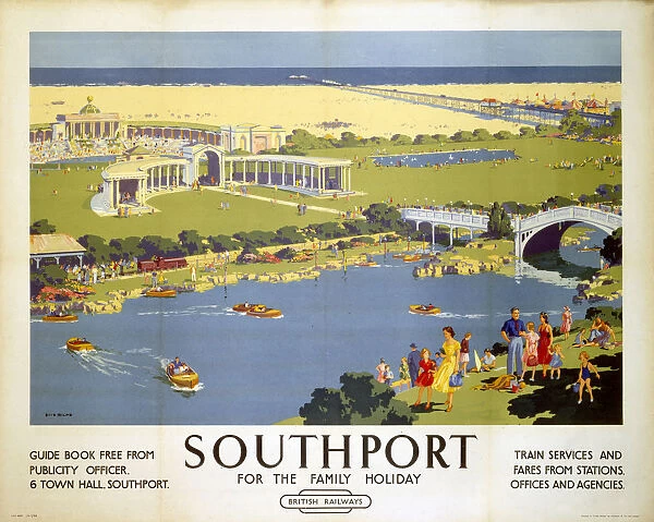 Southport for the Family Holiday, BR (LMR) poster, c 1950s