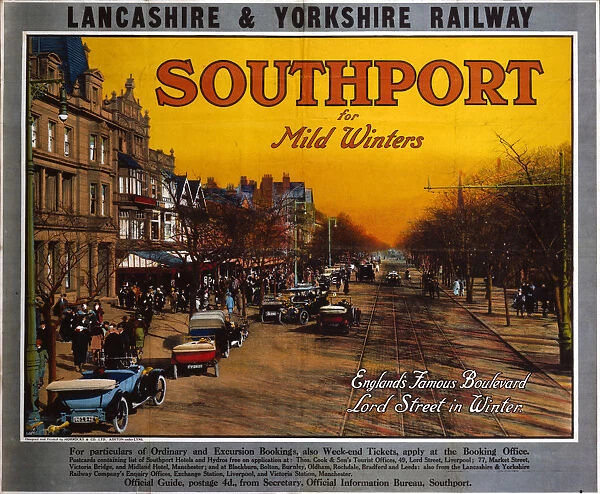 Southport for Mild Winters, LYR poster, c 1915-1923