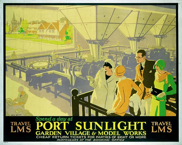 Spend a Day at Port Sunlight, LMS poster, c 1930s