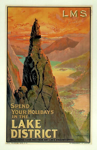 Spend your Holidays in the Lake District, LMS poster, 1923-1947