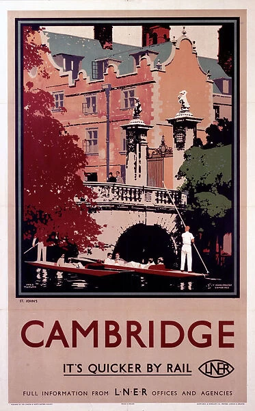 St Johns, Cambridge, LNER poster, 1923-1947