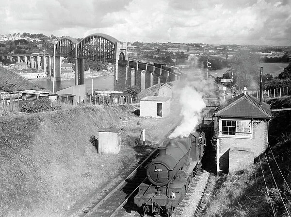 Steam locomotive No 6319, with a freight tr