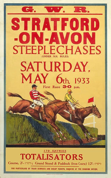 Stratford-on-Avon Steeplechases, GWR poster, 6 May 1933