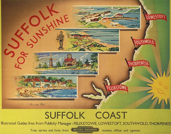 Suffolk for Sunshine, BR poster, after 1948