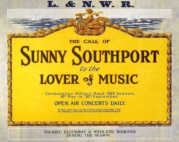 The Call of Sunny Southport, LNWR poster, 1922