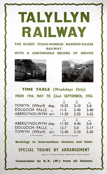 Talyllyn Railway poster, 1956