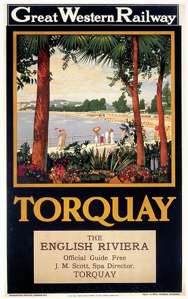 Torquay - The English Riviera, GWR poster, 1923-1947