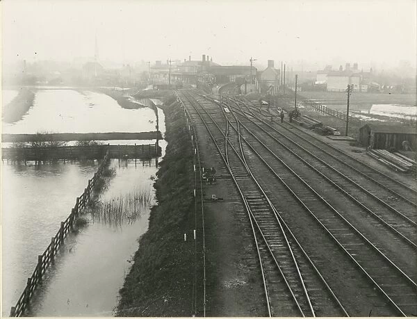View looking North West towards St Ives station, with the Huntingdon branch to left