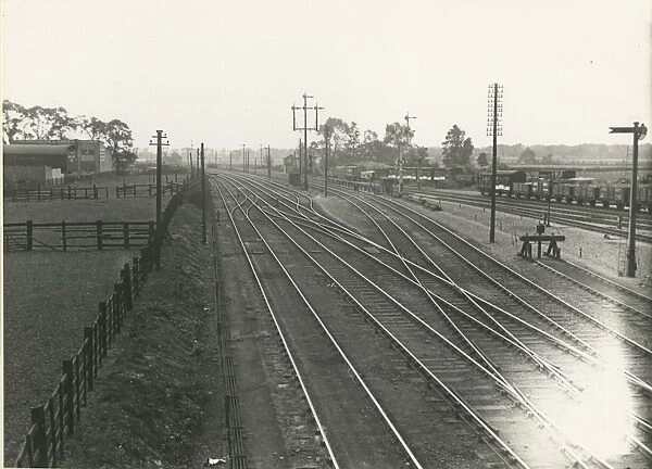 View south of Cambridge station taken from near Hills Road signal box. The LNWR running