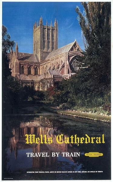 Wells Cathedral - Travel by Train, BR poster, 1961