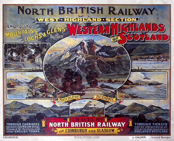Western Highlands of Scotland, NBR poster, c 1920