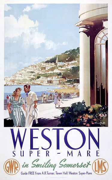 Weston-super-Mare, GWR  /  LMS poster, 1946