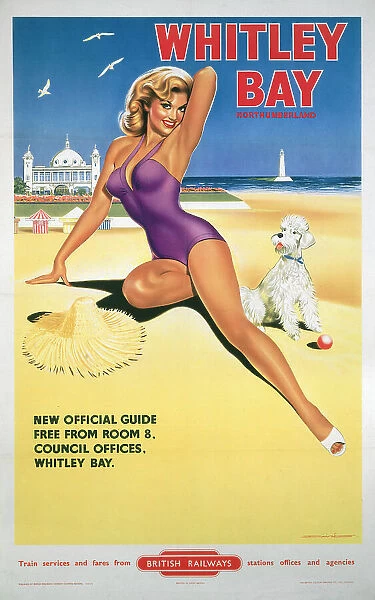 Whitley Bay Northumberland, BR poster, 1957