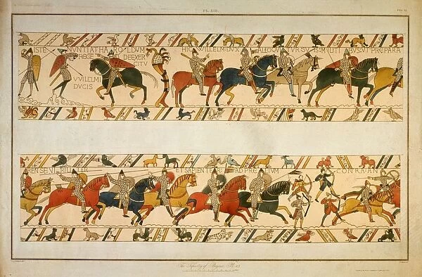 Bayeux Tapestry Scene - William the Conqueror addresses his troops before leading them into battle