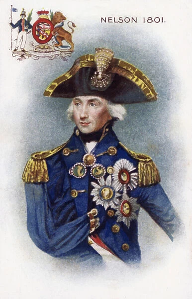 Admiral Lord Nelson, 1801, portrait (colour litho)
