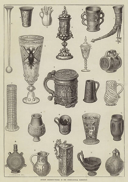 Ancient Drinking-Vessels in the International Exhibition (engraving)