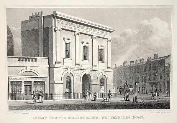 Asylum for the Indigent Blind, Westminster Road, from London and it