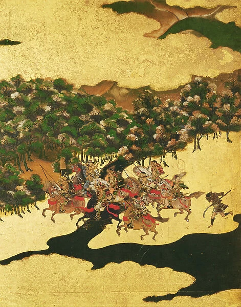 Battle of Hogen in 1156, Momoyama Period (1568-1615) (ink on paper)