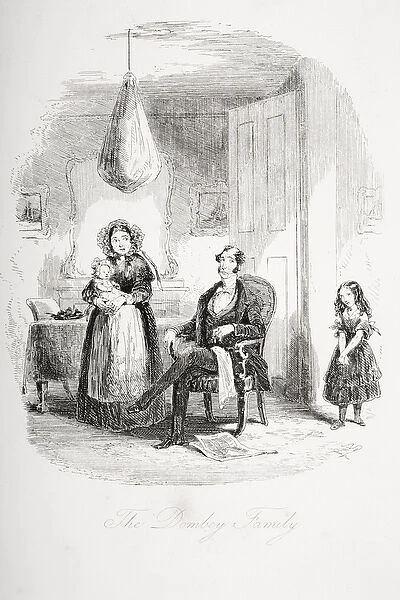 The Dombey Family, illustration from Dombey and Son by Charles Dickens
