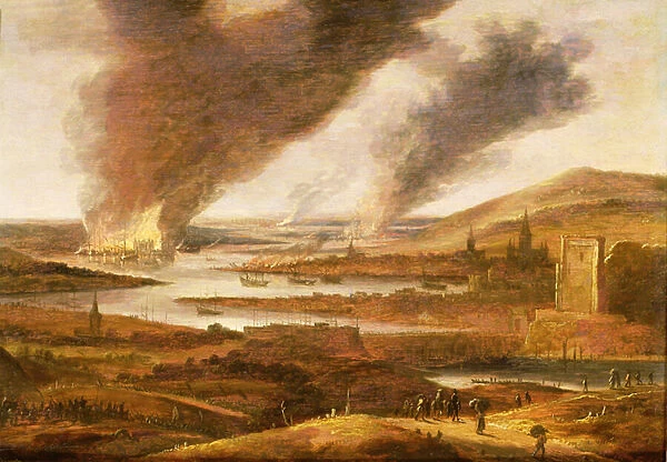 The Dutch in the Medway 1667 (oil on panel)