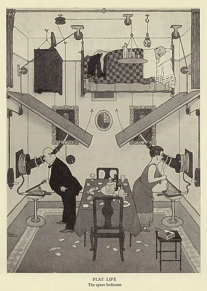Flat life, the spare bedroom (litho)