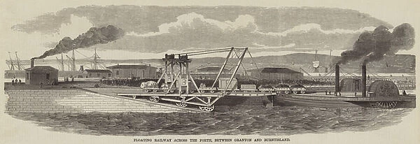 Floating Railway across the Forth, between Granton and Burntisland (engraving)
